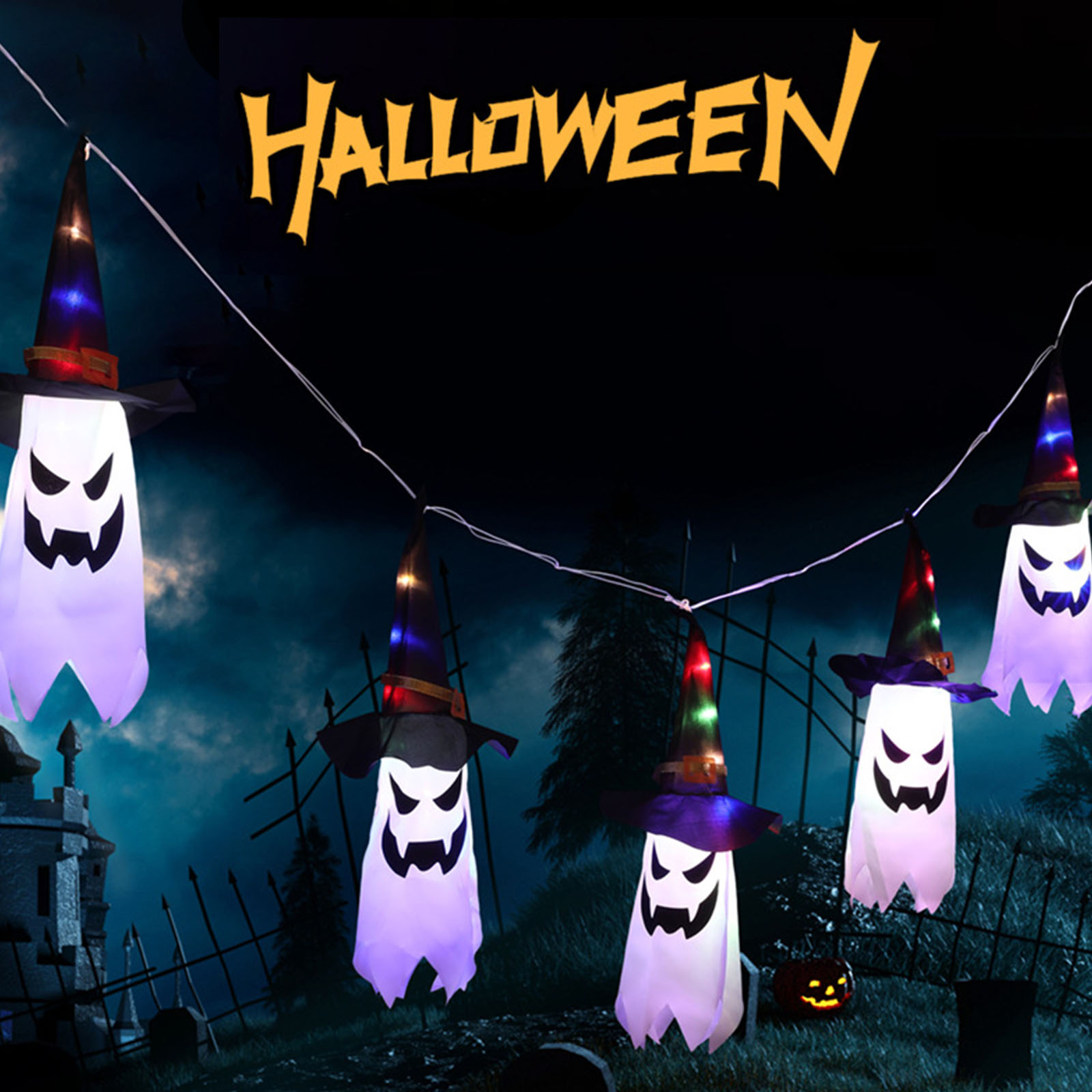 Halloween Decorative Lights Ha - đánh giá và giá Halloween Led String Lights Orange