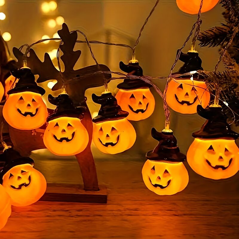 1.5M/59.06in Halloween Pumpkin - đánh giá và giá Halloween Led String Lights Orange
