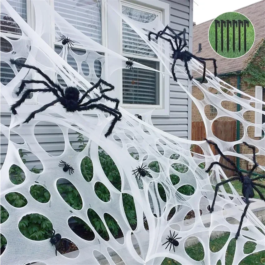 1x2m 1X4m 2x4m Fake Spider Web - đánh giá và giá Spider Web Halloween Decoration
