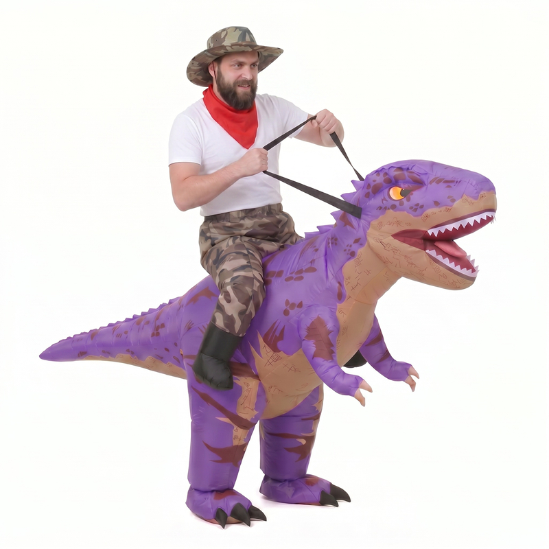 Funny Camo purple T-Rex Inflat - đánh giá và giá Halloween Costume Adult