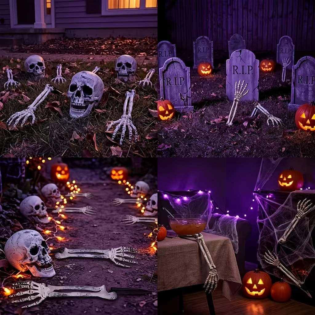 3PCS Halloween Yard Decor Set  - đánh giá và giá Halloween Skeleton Decoration