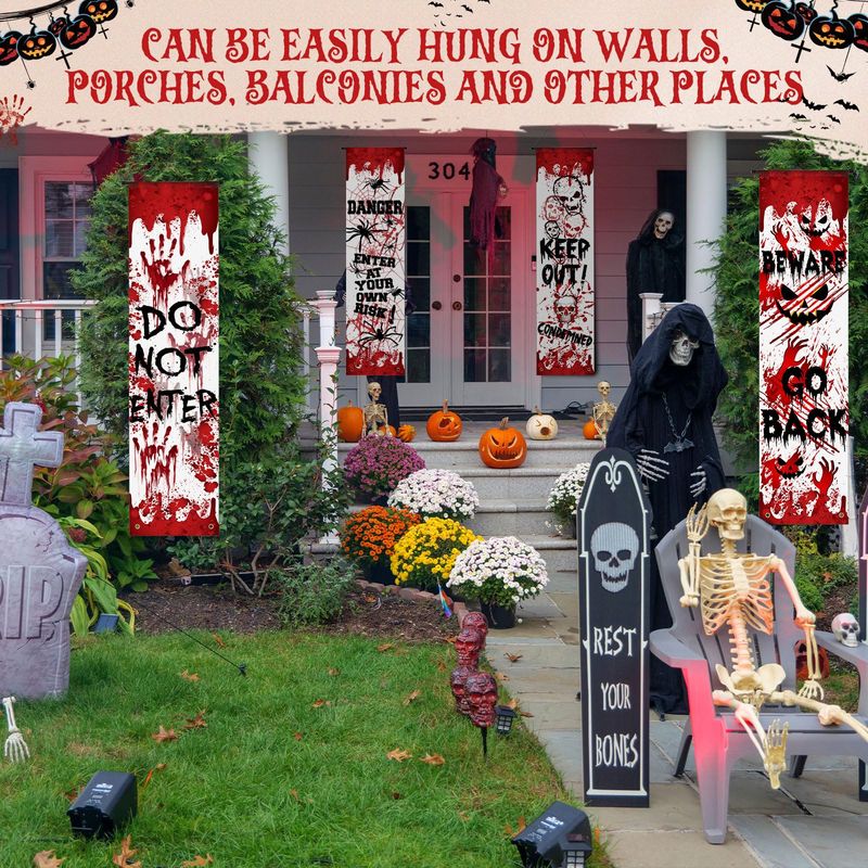 VIKAMA Halloween Porch Door Co - đánh giá và giá Halloween Skeleton Decoration