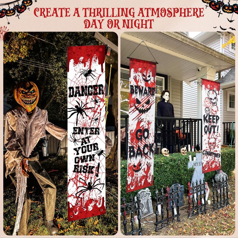 VIKAMA Halloween Porch Door Co - đánh giá và giá Halloween Skeleton Decoration