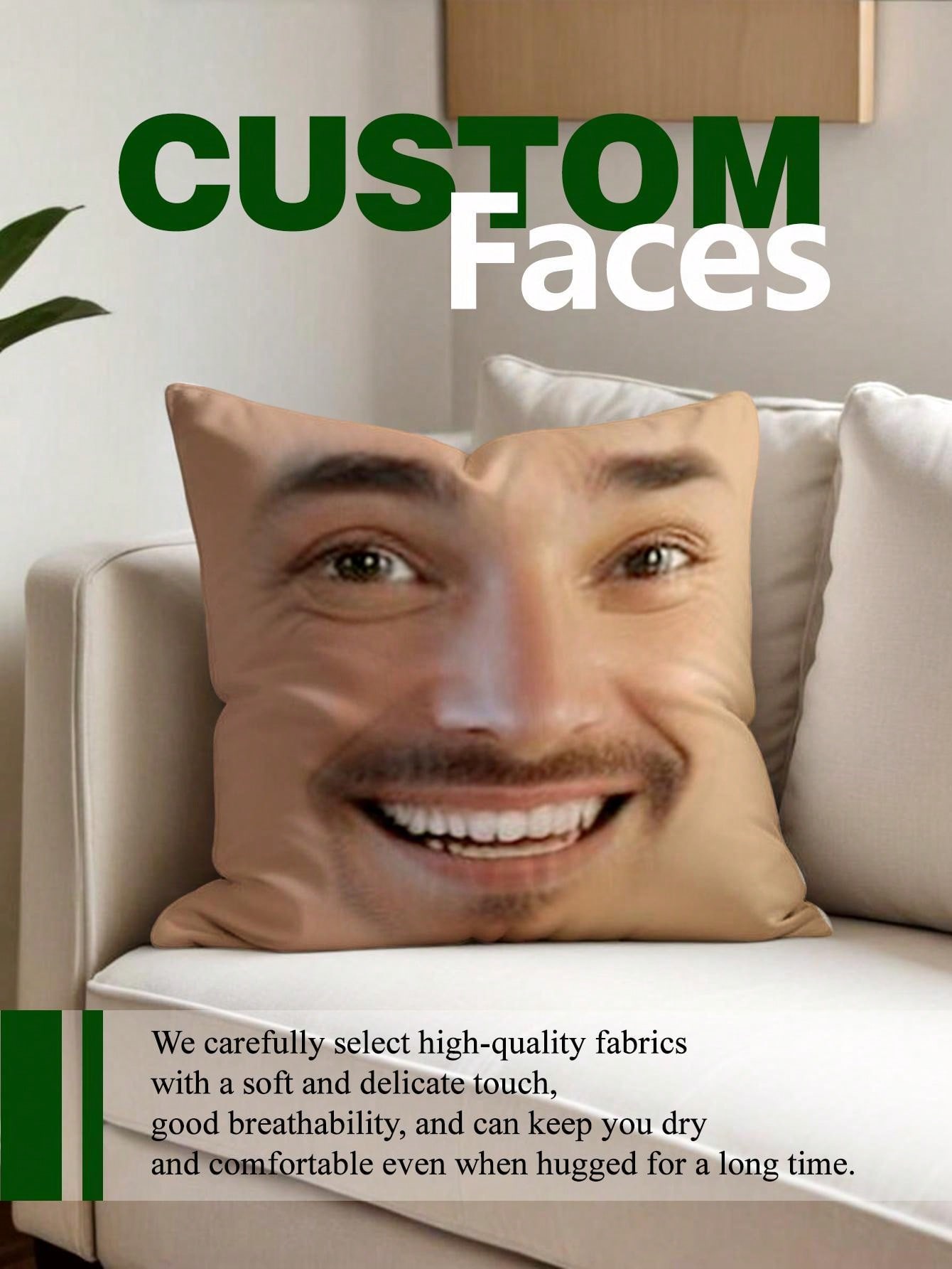 1pc Custom Face Square Pillow  - đánh giá và giá Halloween Party Supplies