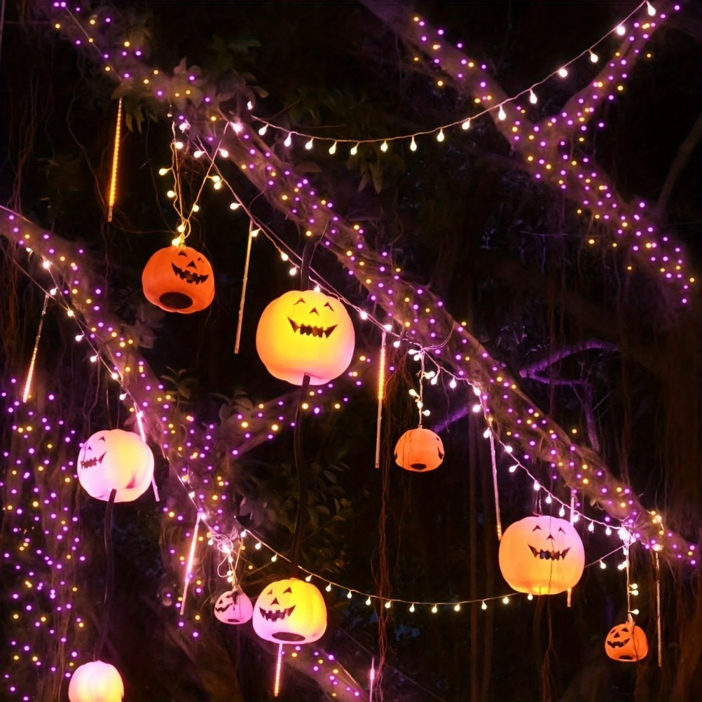 1/2PC12M100LED Halloween Decor - đánh giá và giá Halloween Led String Lights Orange