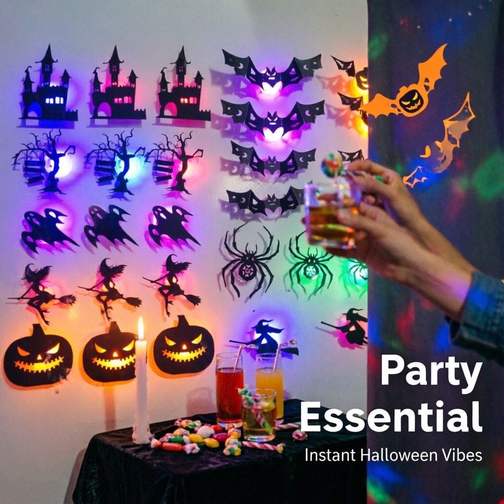 8pcs/set LED Halloween Wall St - đánh giá và giá Halloween Pumpkin Decor Led