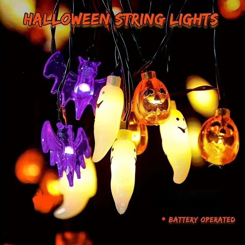 Cute Pumpkin Bat Ghost Hallowe - đánh giá và giá Halloween Led String Lights Orange