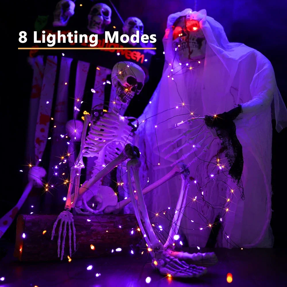 10-120M Copper Wire String Lig - đánh giá và giá Halloween Led String Lights Orange