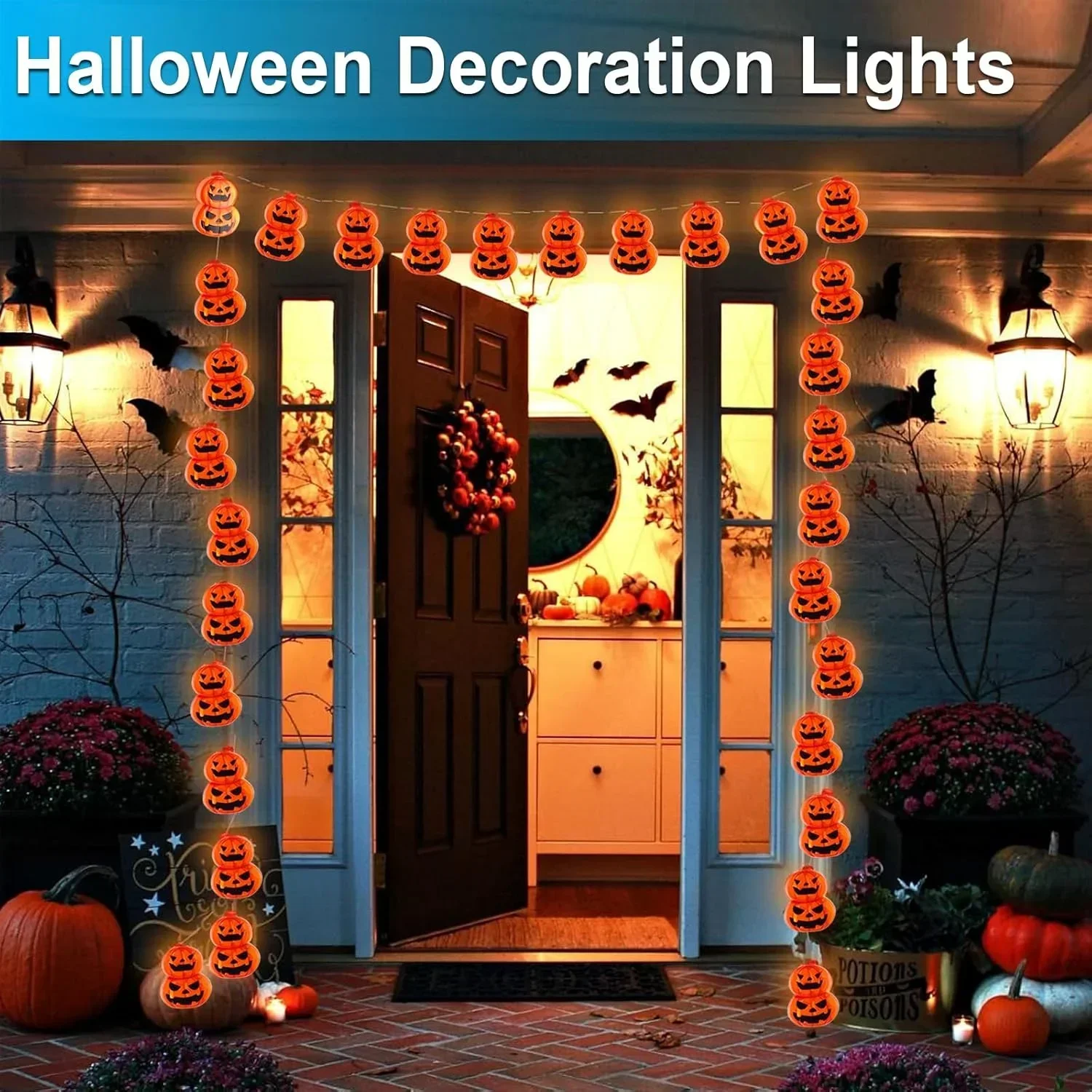 Jack O Lantern String Lights,  - đánh giá và giá Halloween Led String Lights Orange