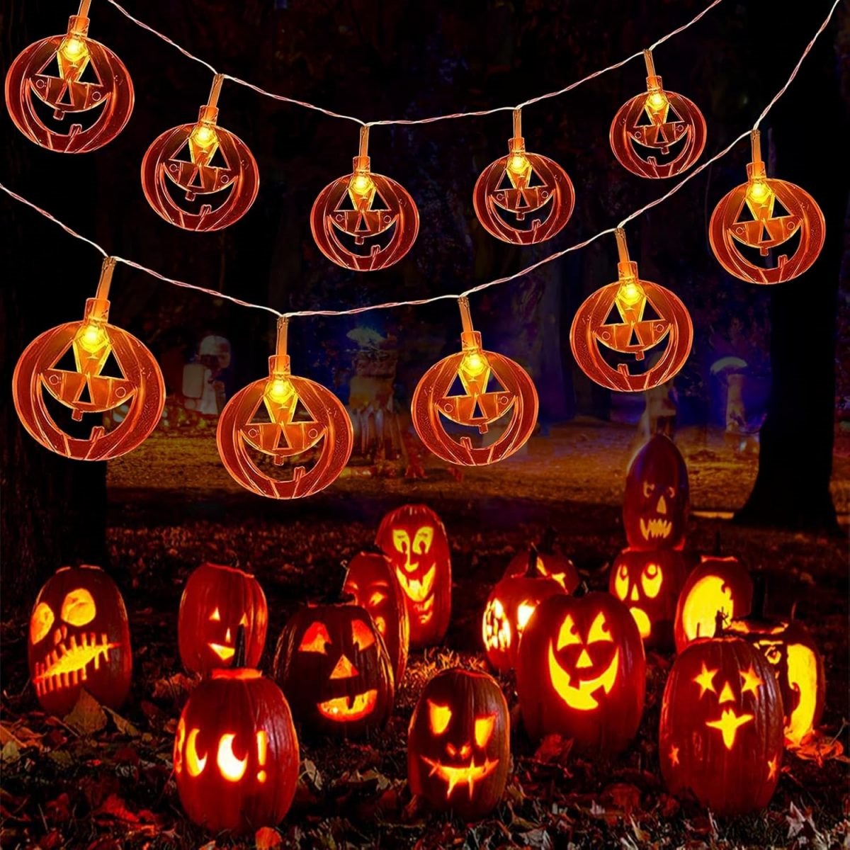 1pc 20LED Orange Flat Hollow H - đánh giá và giá Halloween Led String Lights Orange