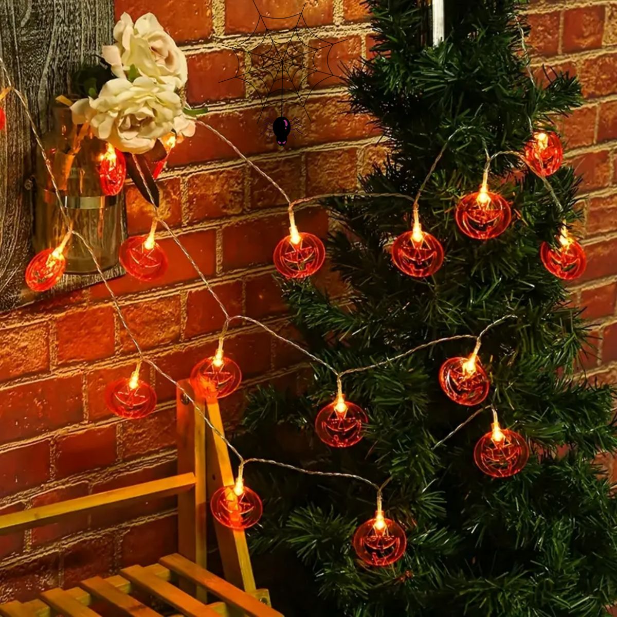 1pc 20LED Orange Flat Hollow H - đánh giá và giá Halloween Led String Lights Orange