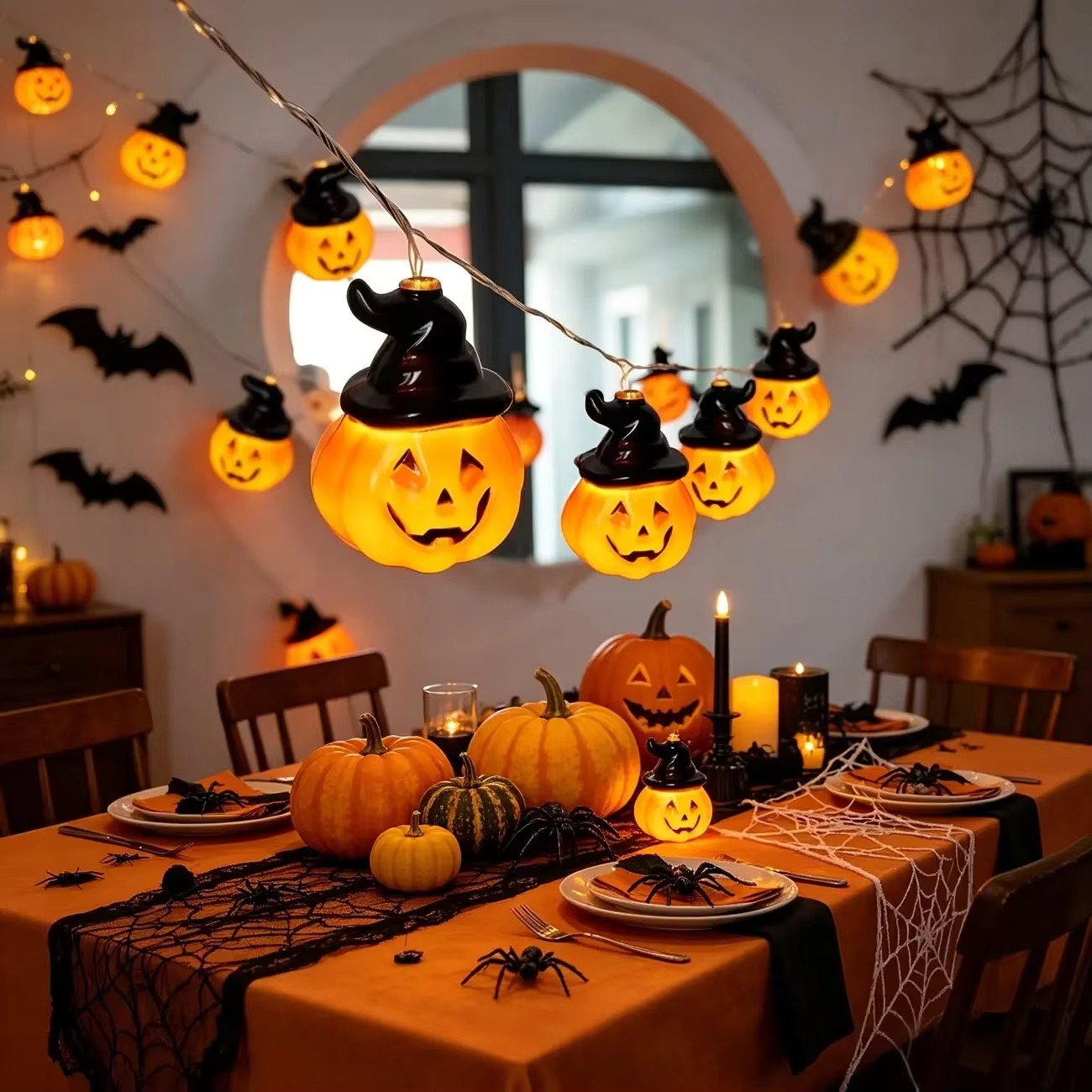 Witch Hat Pumpkin Fairy String - đánh giá và giá Halloween Led String Lights Orange