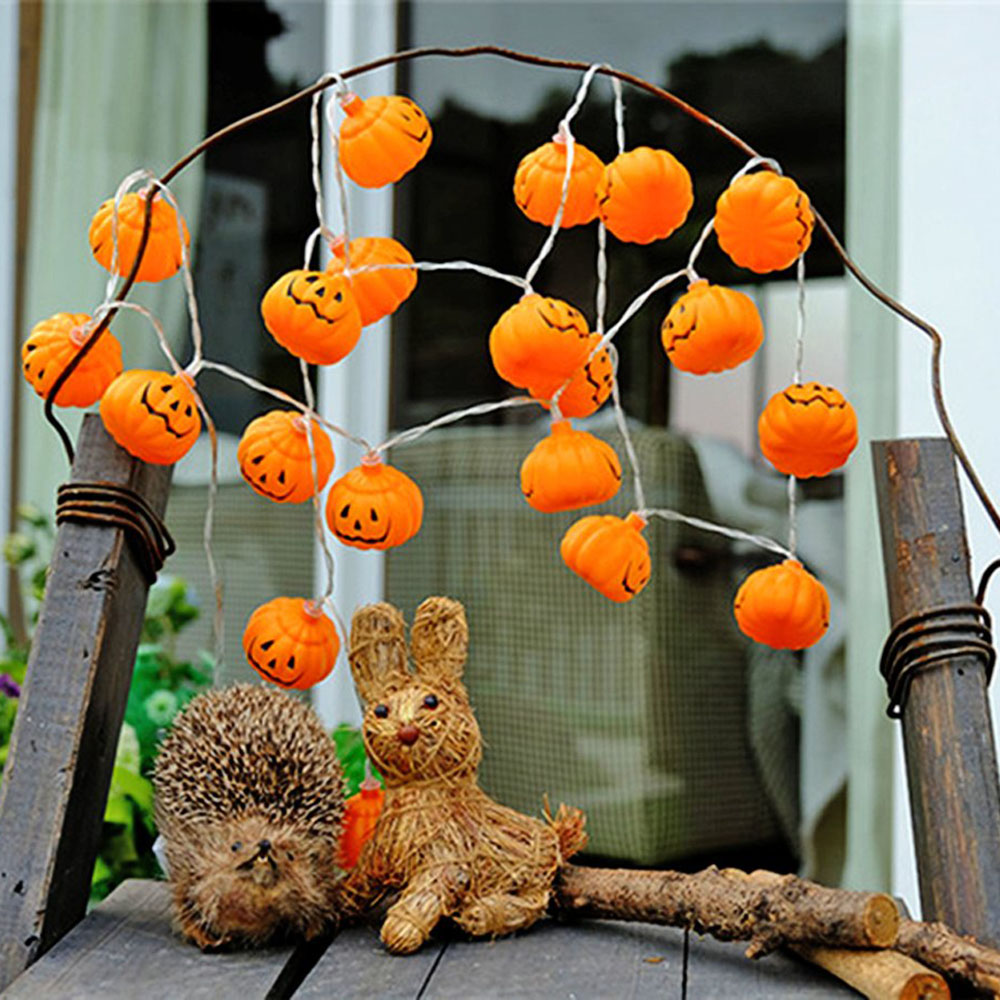Halloween 3D Pumpkin LED Strin - đánh giá và giá Halloween Led String Lights Orange