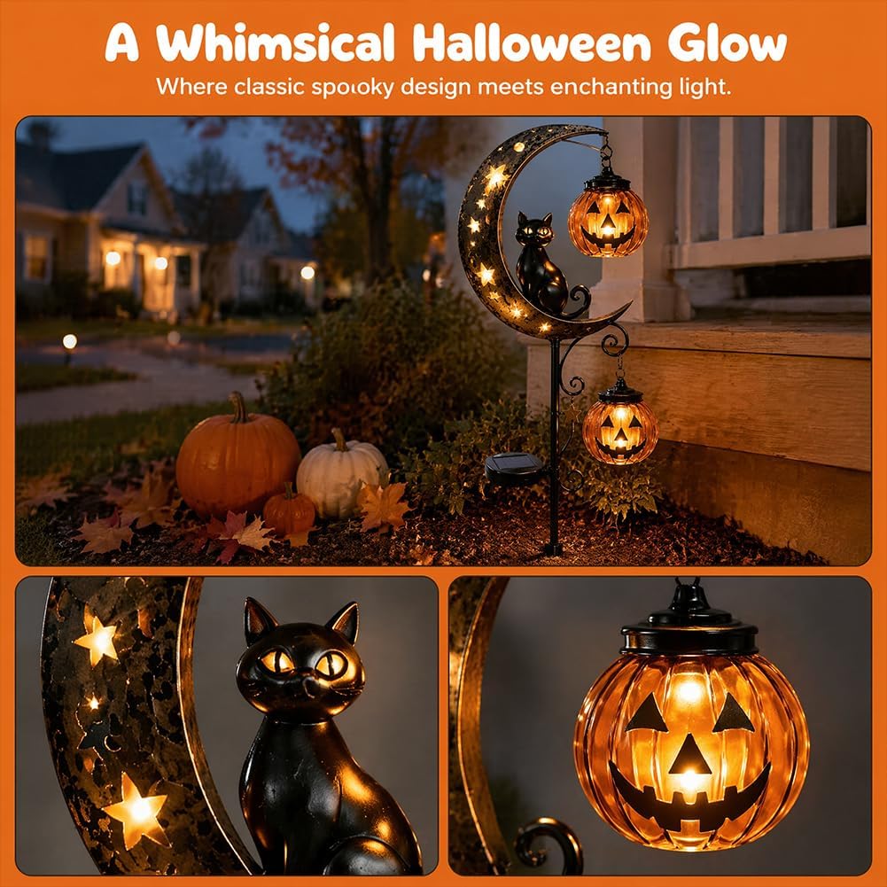 Solar Halloween Black Cat Pump - đánh giá và giá Pumpkin Lantern Halloween