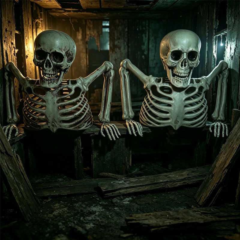 Horror Half Skeleton Skull Orn - đánh giá và giá Halloween Skeleton Decoration