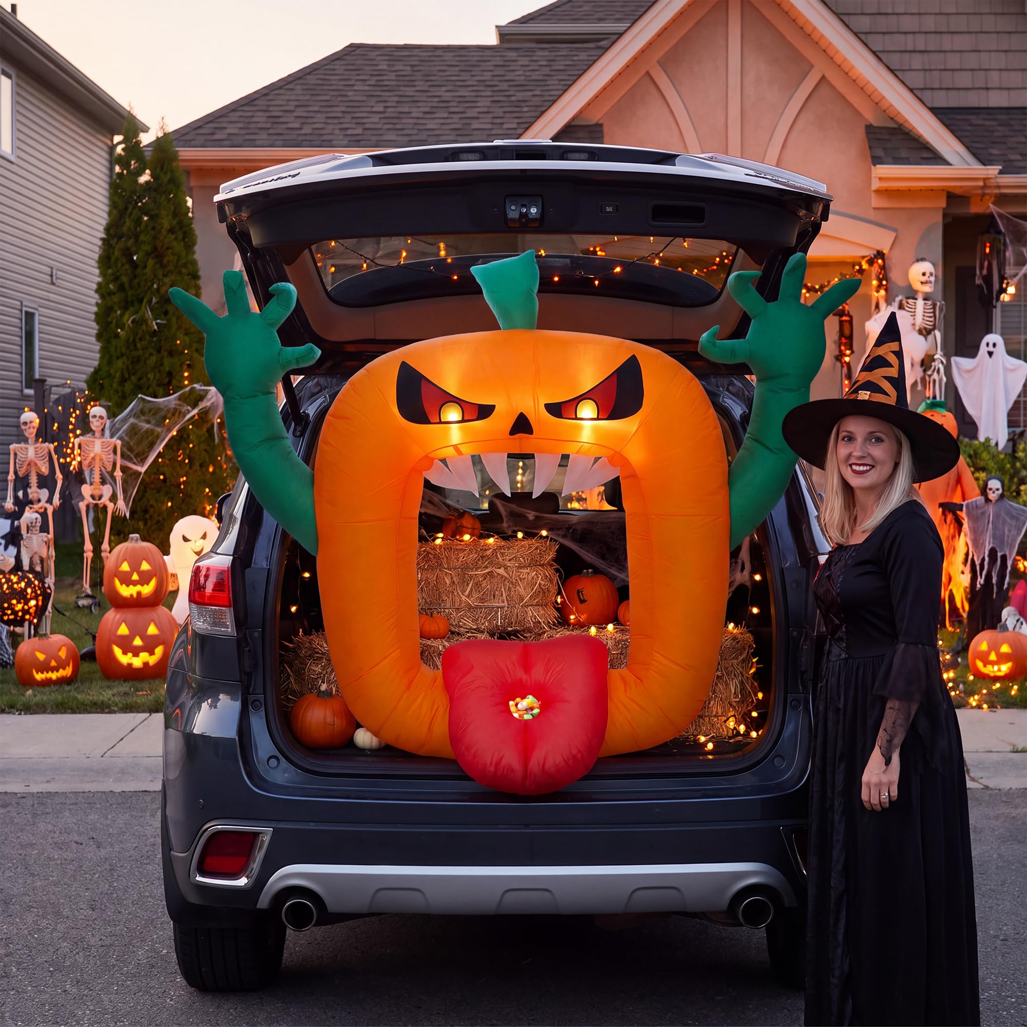 6FT Halloween Inflatables Scar - đánh giá và giá Halloween Pumpkin Decor Led
