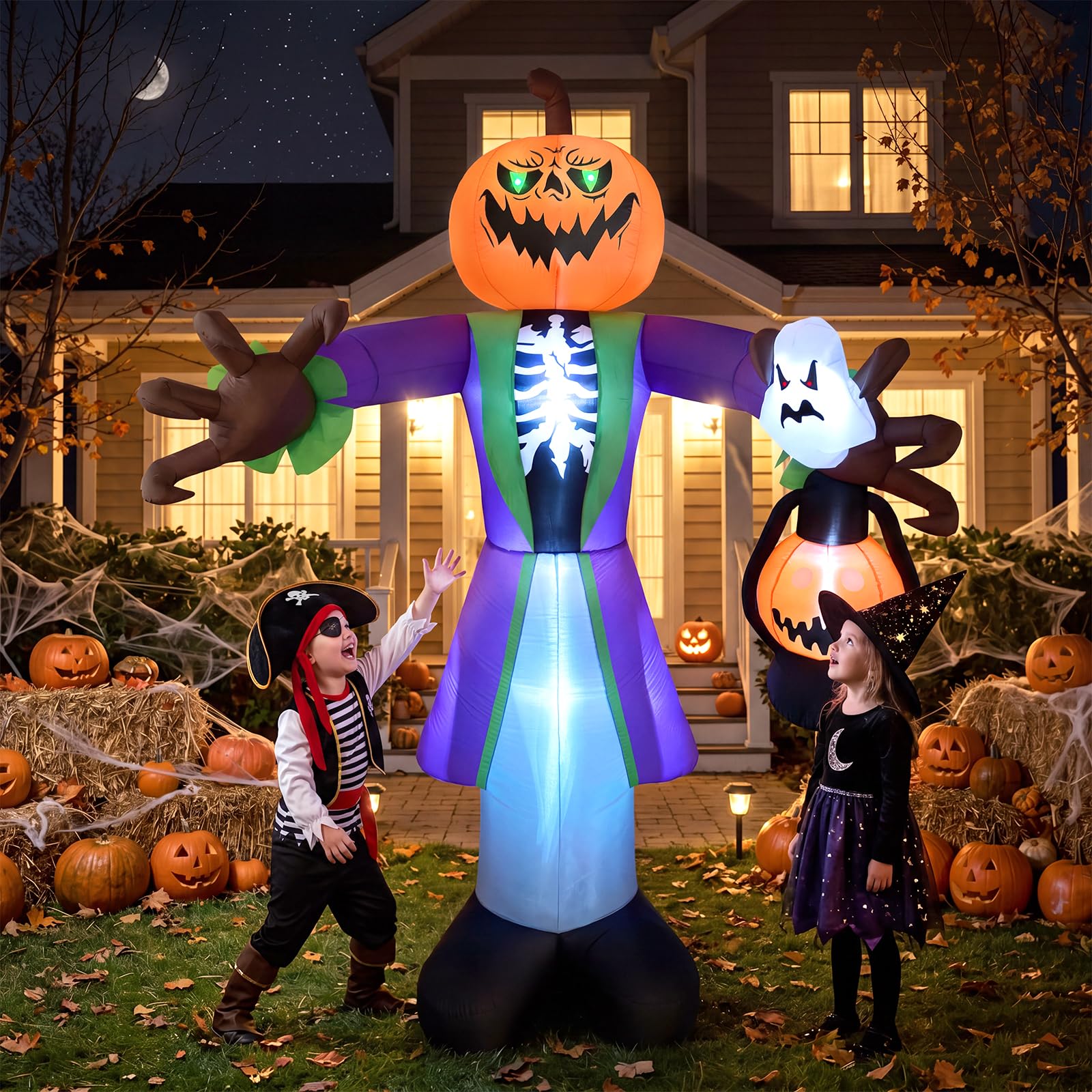 8ft Lighted Halloween Inflatab - đánh giá và giá Pumpkin Lantern Halloween