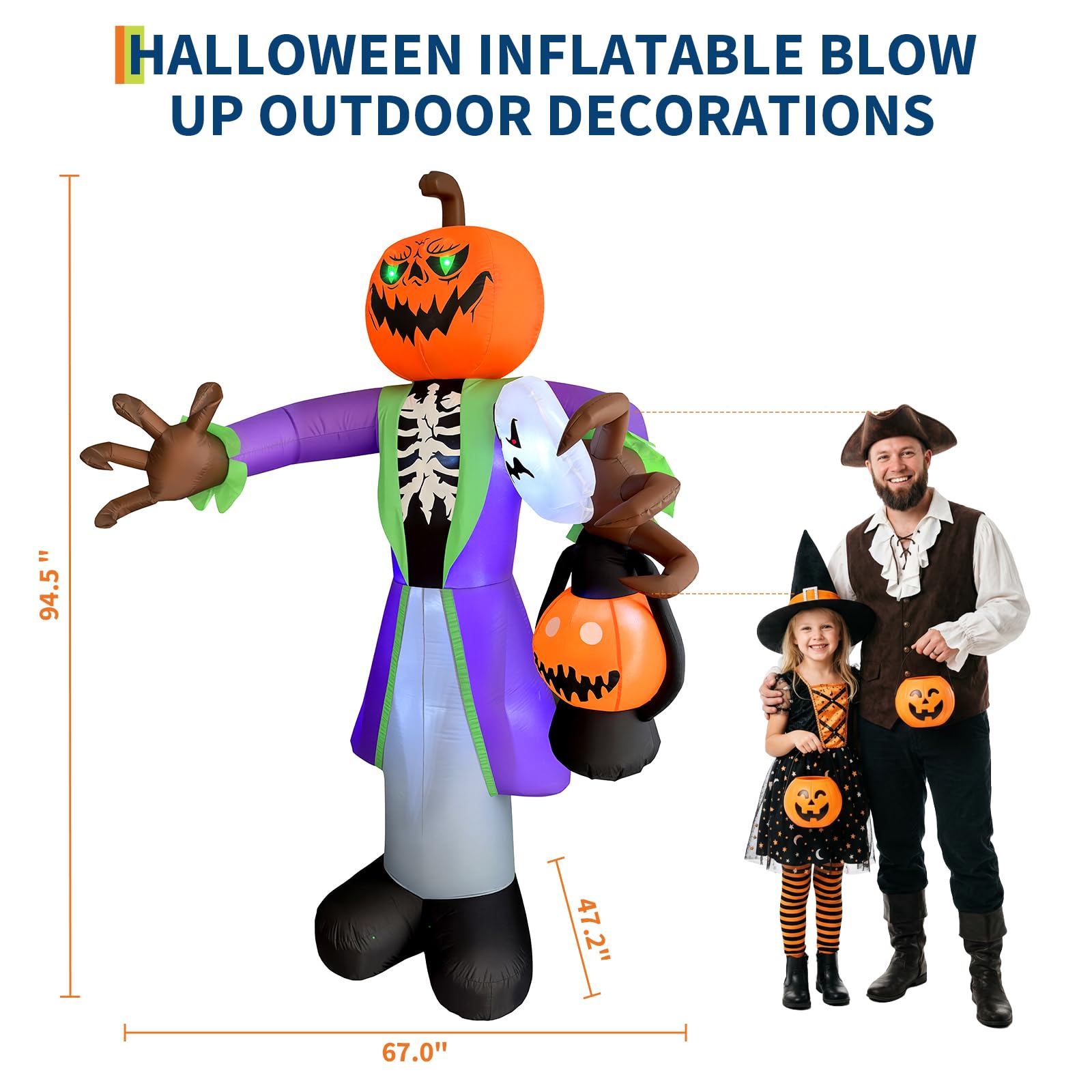 8ft Lighted Halloween Inflatab - đánh giá và giá Pumpkin Lantern Halloween