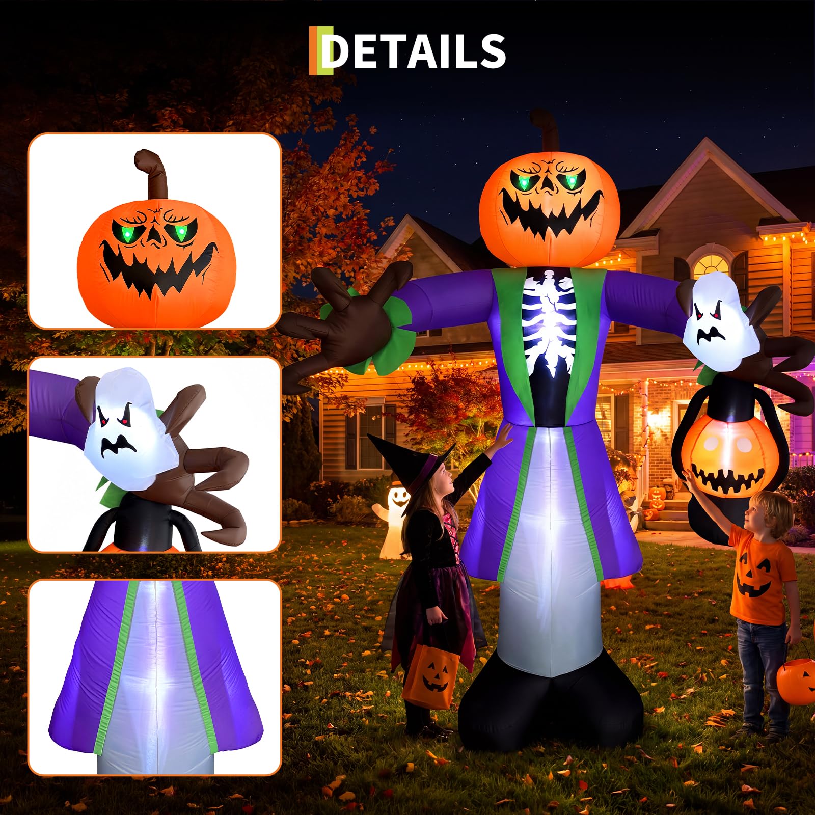 8ft Lighted Halloween Inflatab - đánh giá và giá Pumpkin Lantern Halloween